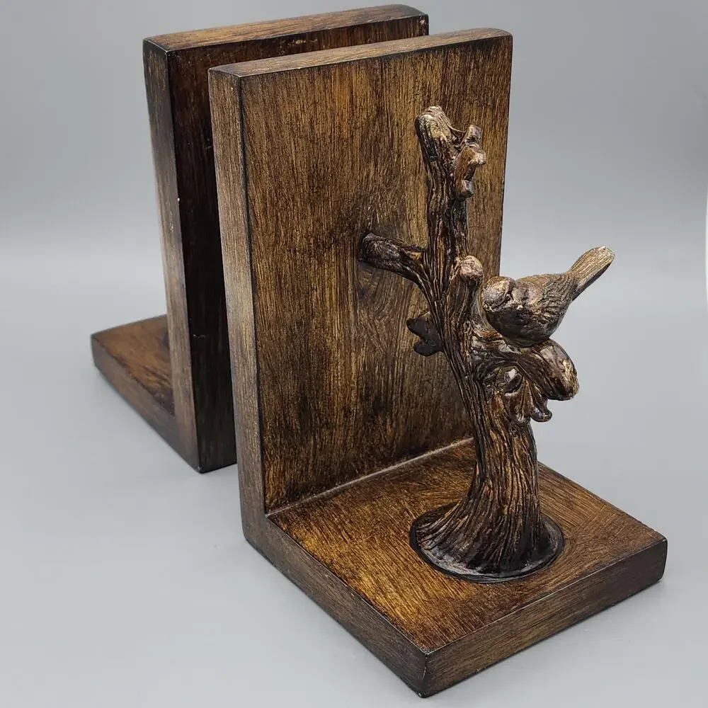 Birds on Branch Bookends - Resin Unique & Sturdy 7